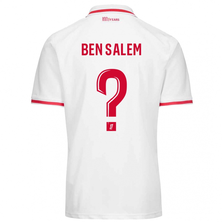 Kids Football Oualid Ben Salem #0 White Red Home Jersey 2024/25 T-Shirt Australia