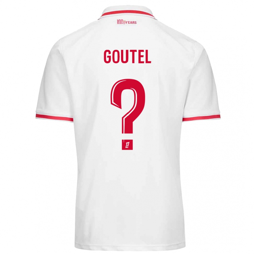 Kids Football Farid Goutel #0 White Red Home Jersey 2024/25 T-Shirt Australia