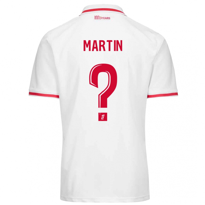 Kids Football Logan Martin #0 White Red Home Jersey 2024/25 T-Shirt Australia