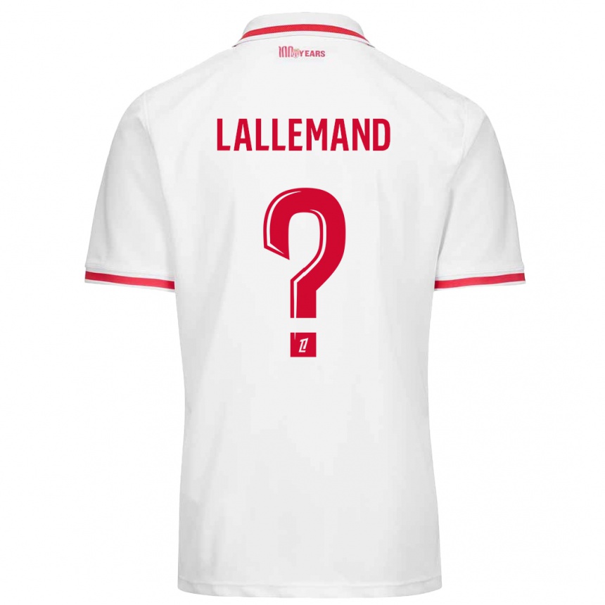 Kids Football Nassim Lallemand #0 White Red Home Jersey 2024/25 T-Shirt Australia