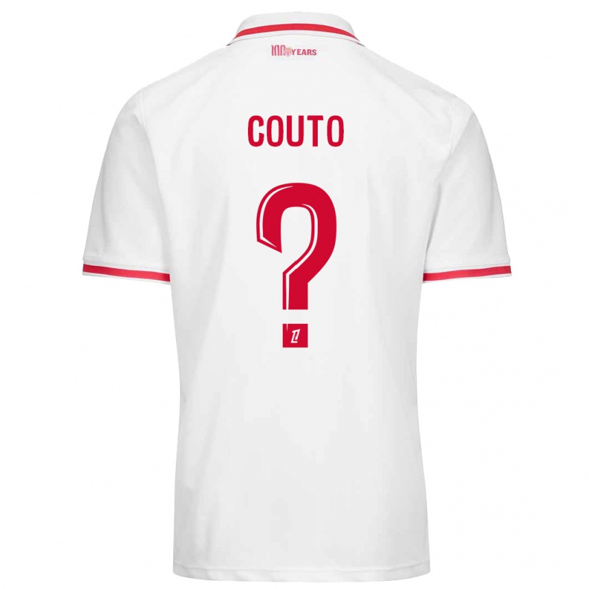 Kids Football Enzo Couto #0 White Red Home Jersey 2024/25 T-Shirt Australia