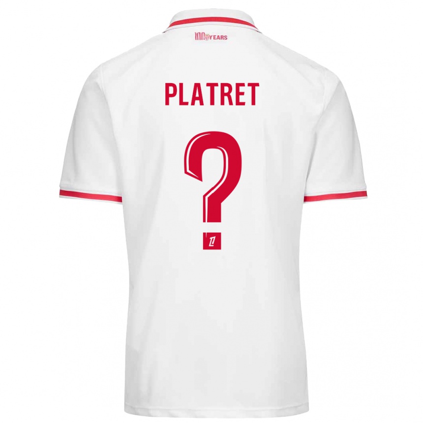 Kids Football Aurélien Platret #0 White Red Home Jersey 2024/25 T-Shirt Australia