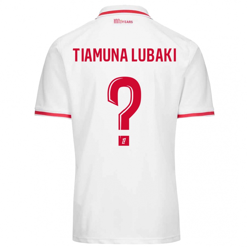 Kids Football Loïc Tiamuna Lubaki #0 White Red Home Jersey 2024/25 T-Shirt Australia