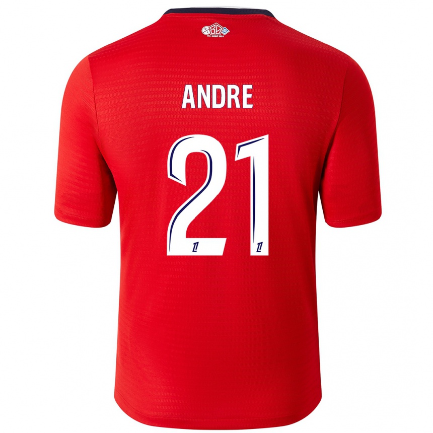 Kids Football Benjamin André #21 Red White Home Jersey 2024/25 T-Shirt Australia