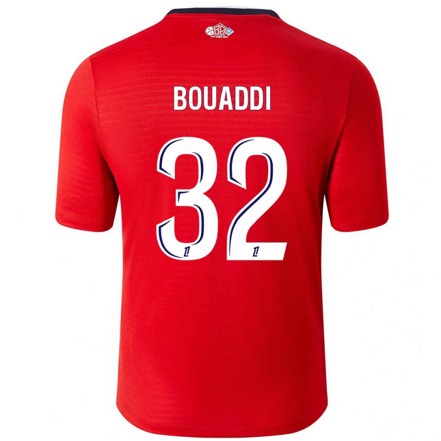 Kids Football Ayyoub Bouaddi #32 Red White Home Jersey 2024/25 T-Shirt Australia