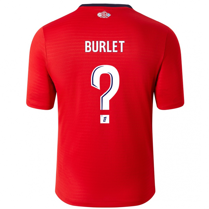 Kids Football Vincent Burlet #0 Red White Home Jersey 2024/25 T-Shirt Australia