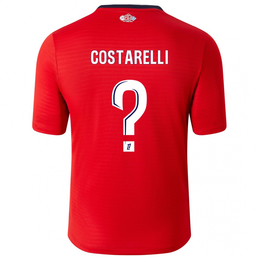 Kids Football Morgan Costarelli #0 Red White Home Jersey 2024/25 T-Shirt Australia