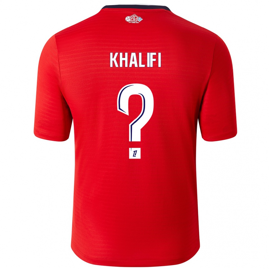 Kids Football Yassine Khalifi #0 Red White Home Jersey 2024/25 T-Shirt Australia