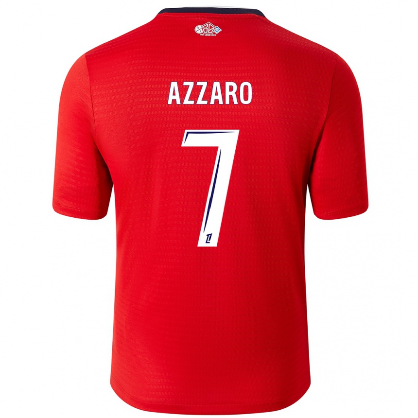 Kids Football Lorena Azzaro #7 Red White Home Jersey 2024/25 T-Shirt Australia