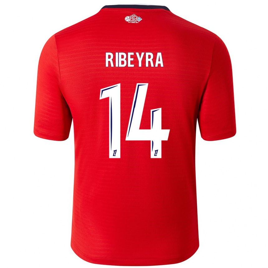 Kids Football Anaïs Ribeyra #14 Red White Home Jersey 2024/25 T-Shirt Australia