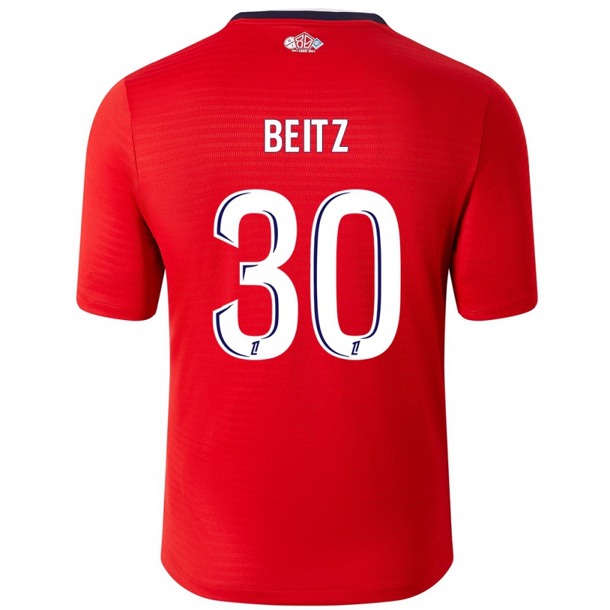 Kids Football Taylor Beitz #30 Red White Home Jersey 2024/25 T-Shirt Australia