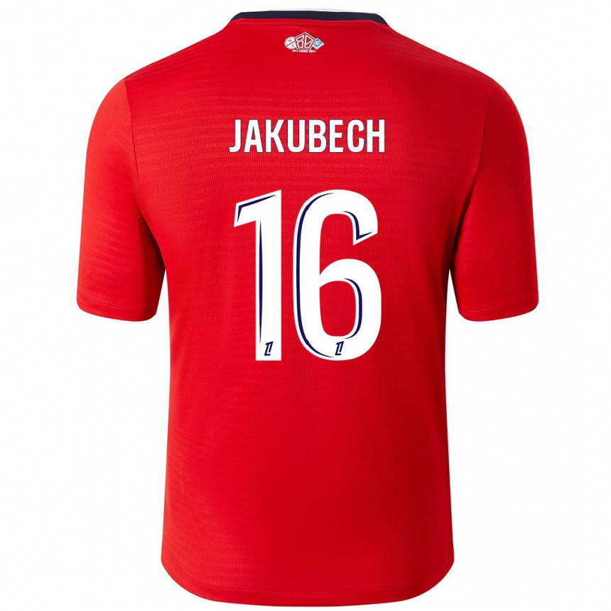 Kids Football Adam Jakubech #16 Red White Home Jersey 2024/25 T-Shirt Australia