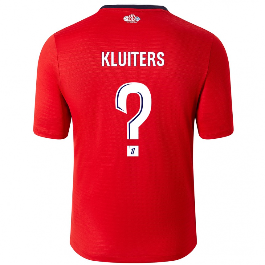 Kids Football Luuk Kluiters #0 Red White Home Jersey 2024/25 T-Shirt Australia