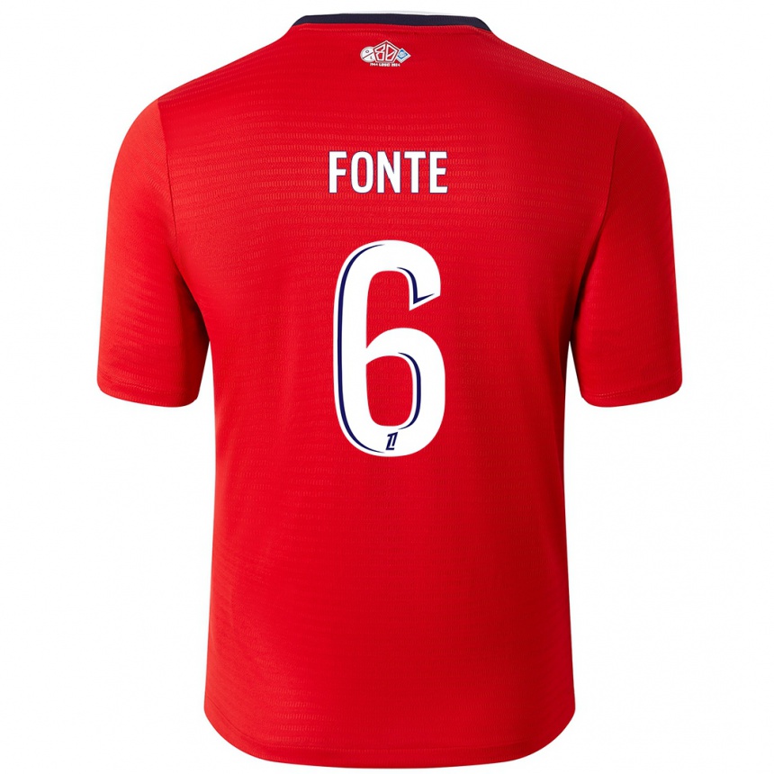 Kids Football Jose Fonte #6 Red White Home Jersey 2024/25 T-Shirt Australia