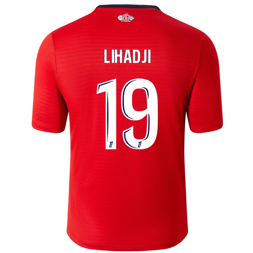 Kids Football Isaac Lihadji #19 Red White Home Jersey 2024/25 T-Shirt Australia