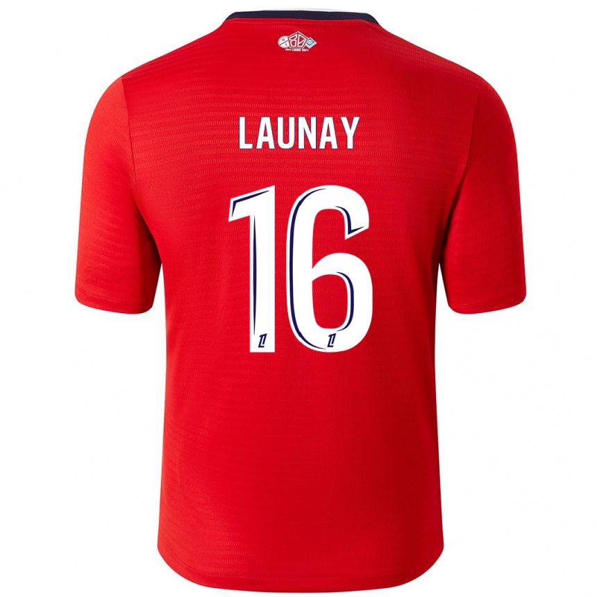 Kids Football Elisa Launay #16 Red White Home Jersey 2024/25 T-Shirt Australia