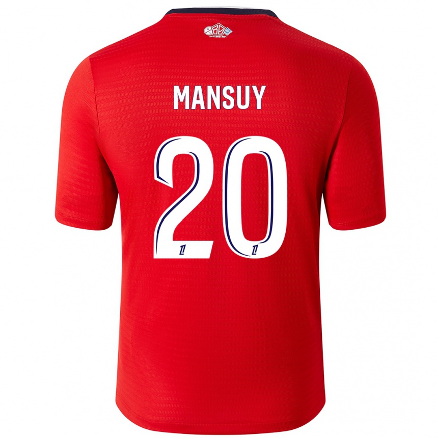 Kids Football Heloise Mansuy #20 Red White Home Jersey 2024/25 T-Shirt Australia