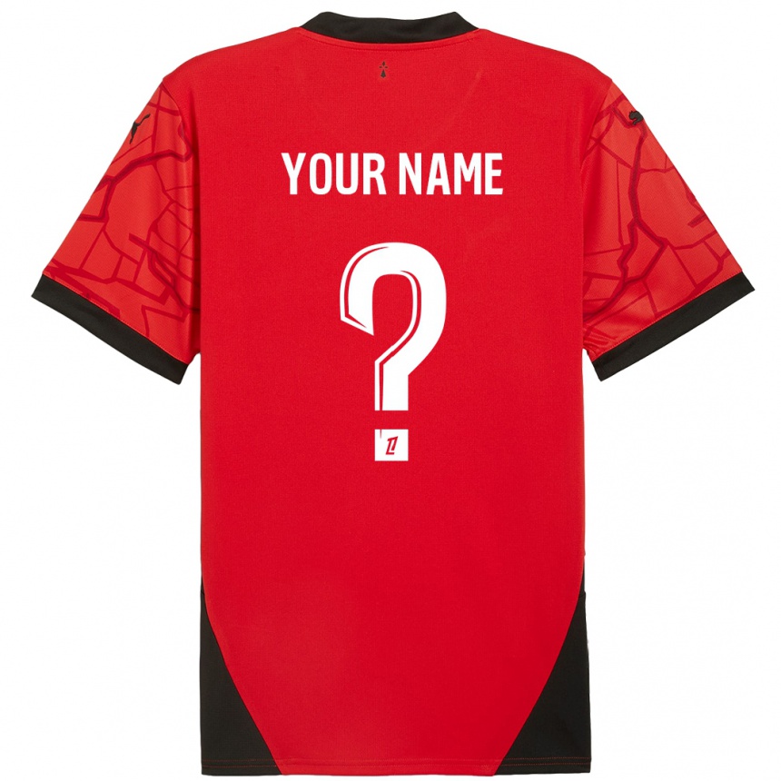 Kids Football Your Name #0 Red Black Home Jersey 2024/25 T-Shirt Australia