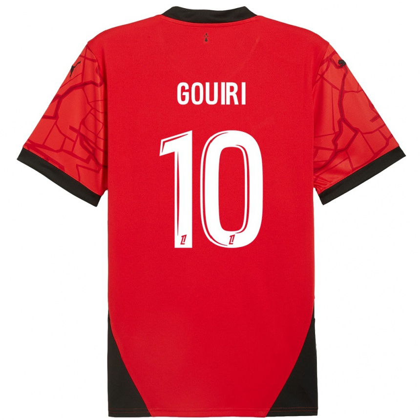 Kids Football Amine Gouiri #10 Red Black Home Jersey 2024/25 T-Shirt Australia