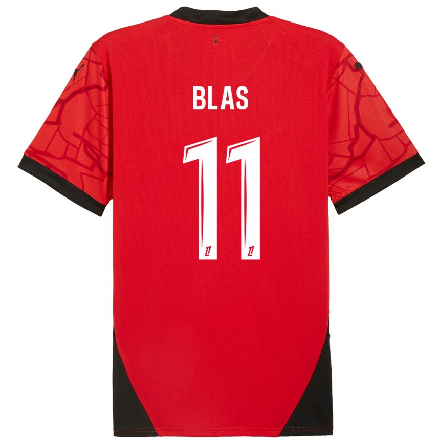 Kids Football Ludovic Blas #11 Red Black Home Jersey 2024/25 T-Shirt Australia