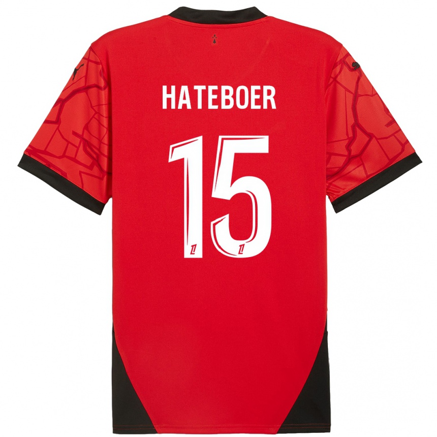 Kids Football Hans Hateboer #15 Red Black Home Jersey 2024/25 T-Shirt Australia