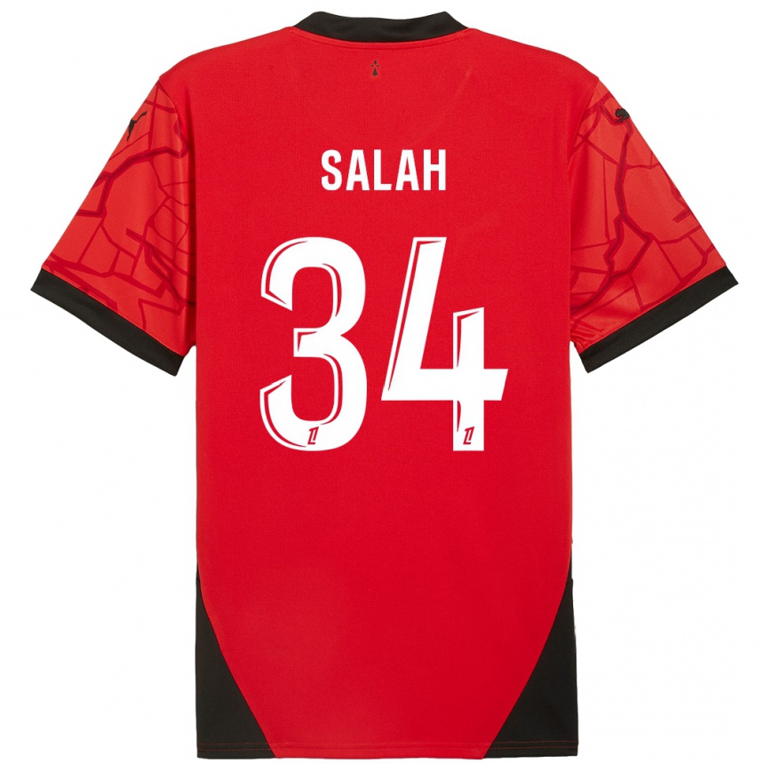 Kids Football Ibrahim Salah #34 Red Black Home Jersey 2024/25 T-Shirt Australia