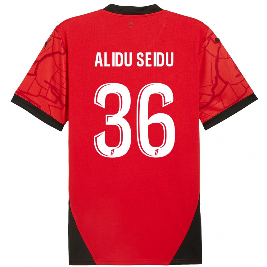 Kids Football Alidu Seidu #36 Red Black Home Jersey 2024/25 T-Shirt Australia