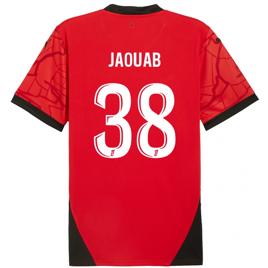 Kids Football Mohamed Jaouab #38 Red Black Home Jersey 2024/25 T-Shirt Australia