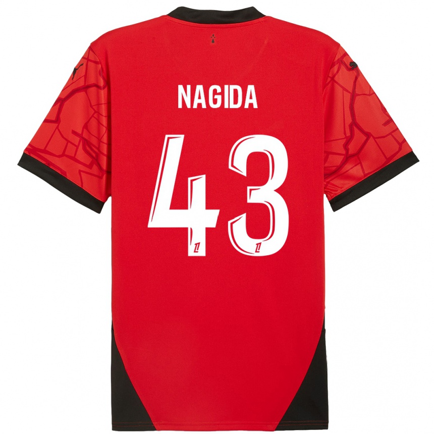 Kids Football Mahamadou Nagida #43 Red Black Home Jersey 2024/25 T-Shirt Australia