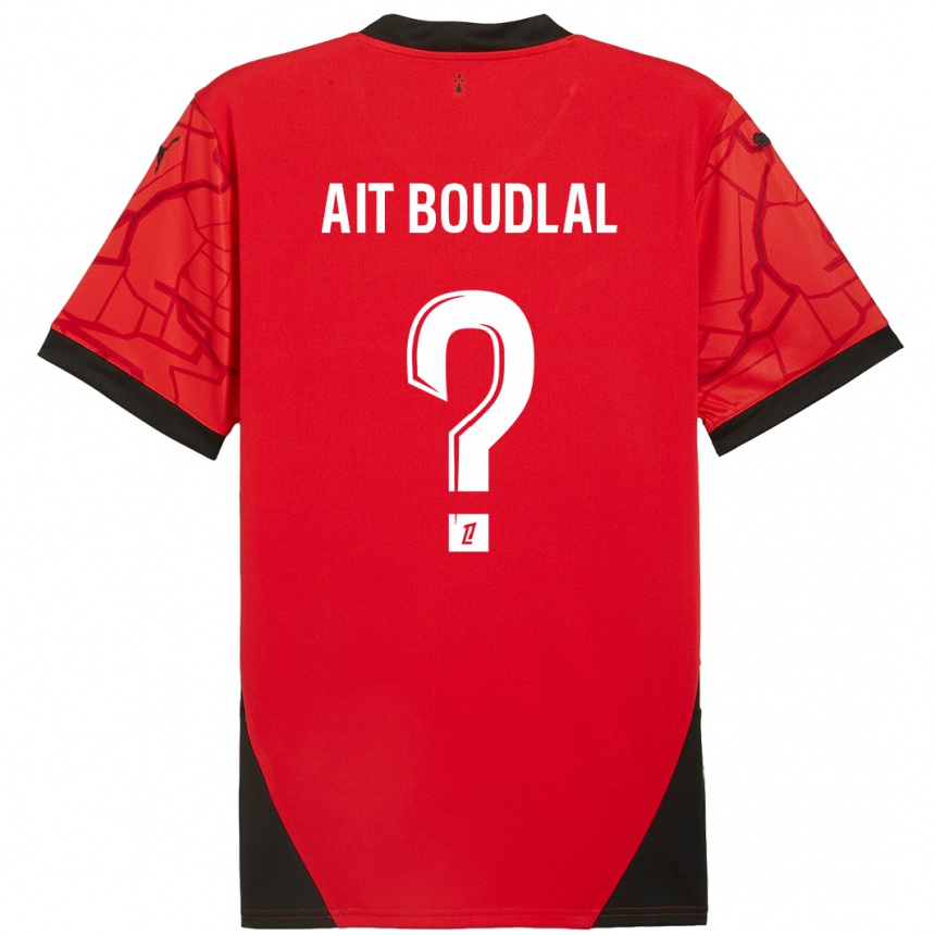 Kids Football Abdelhamid Ait Boudlal #0 Red Black Home Jersey 2024/25 T-Shirt Australia