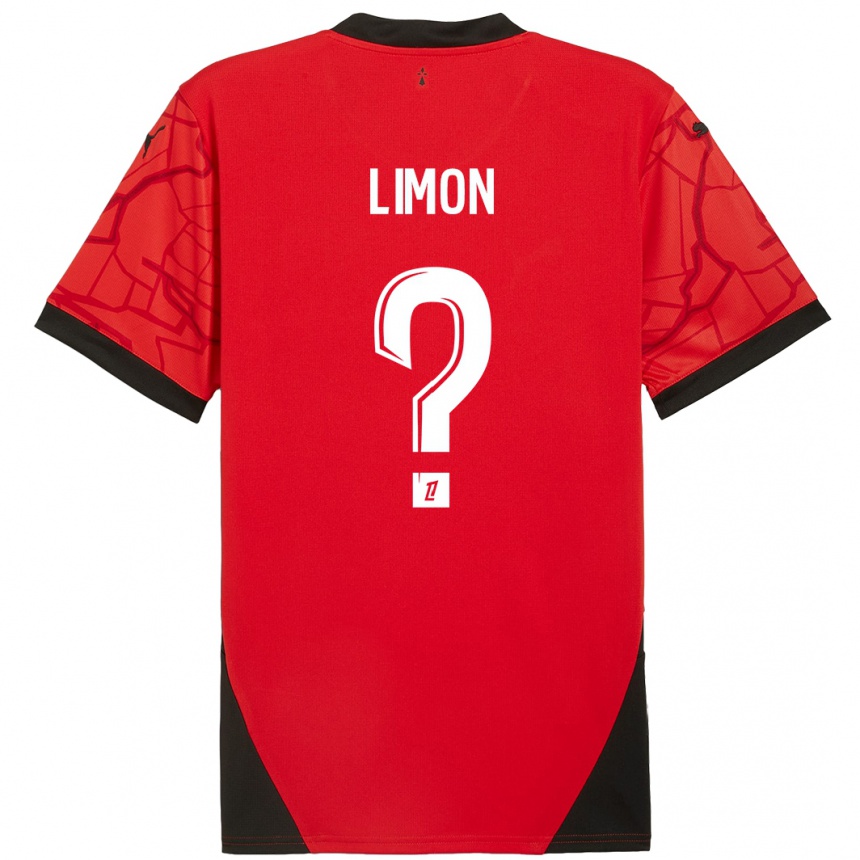 Kids Football Paolo Limon #0 Red Black Home Jersey 2024/25 T-Shirt Australia