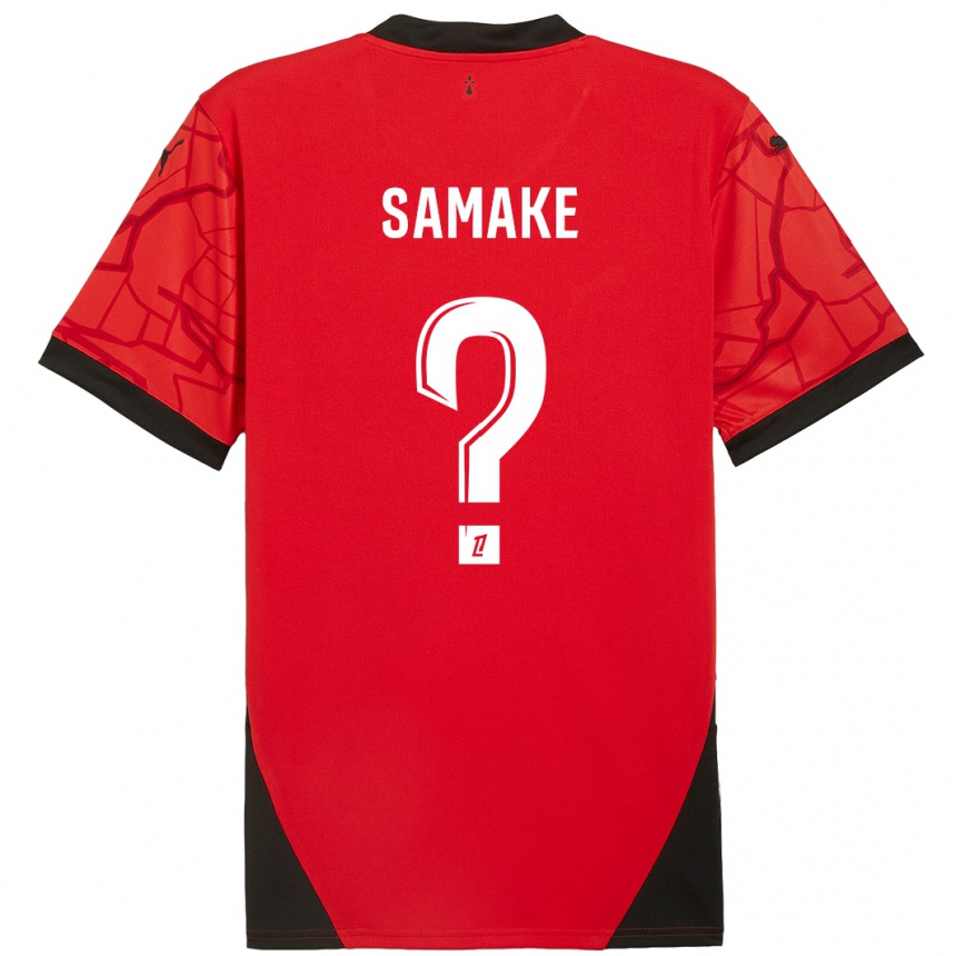 Kids Football Wilson Samaké #0 Red Black Home Jersey 2024/25 T-Shirt Australia