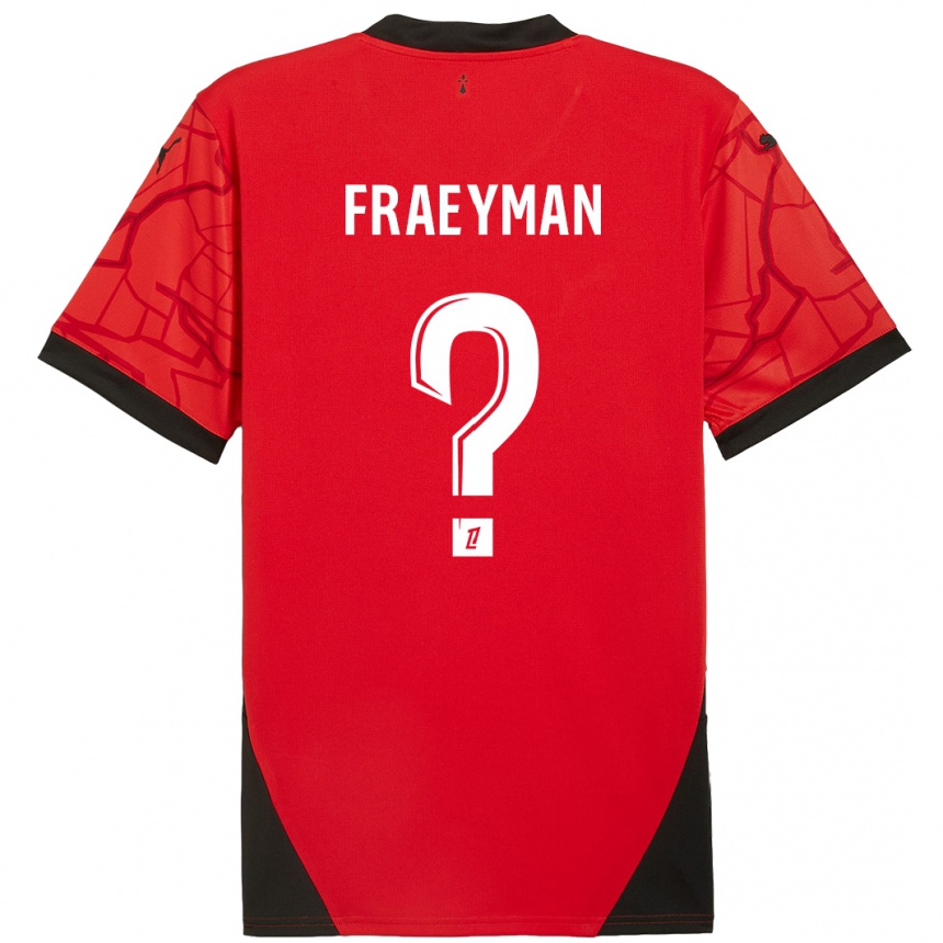 Kids Football Dorian Fraeyman #0 Red Black Home Jersey 2024/25 T-Shirt Australia