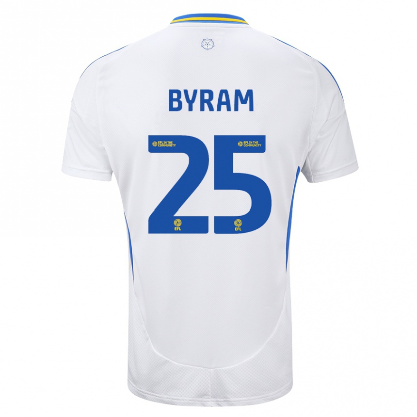 Kids Football Sam Byram #25 White Blue Home Jersey 2024/25 T-Shirt Australia