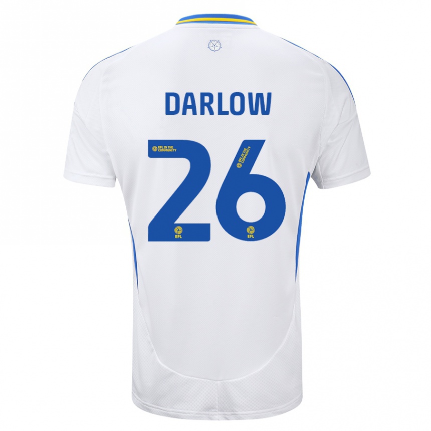 Kids Football Karl Darlow #26 White Blue Home Jersey 2024/25 T-Shirt Australia