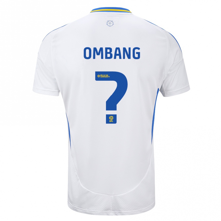 Kids Football Darryl Ombang #0 White Blue Home Jersey 2024/25 T-Shirt Australia