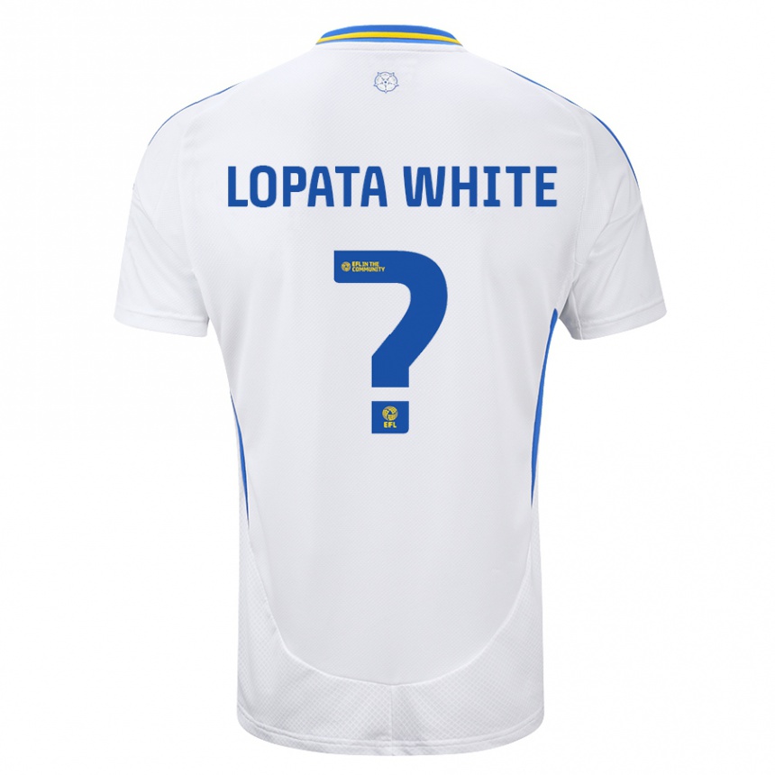 Kids Football Reuben Lopata-White #0 White Blue Home Jersey 2024/25 T-Shirt Australia