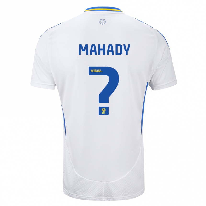 Kids Football Rory Mahady #0 White Blue Home Jersey 2024/25 T-Shirt Australia