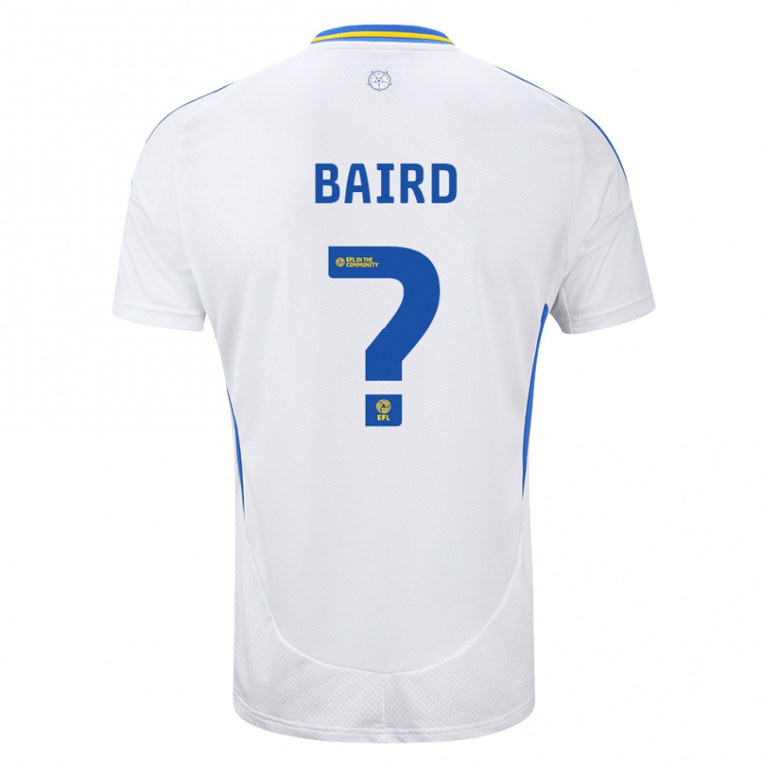 Kids Football Alex Baird #0 White Blue Home Jersey 2024/25 T-Shirt Australia