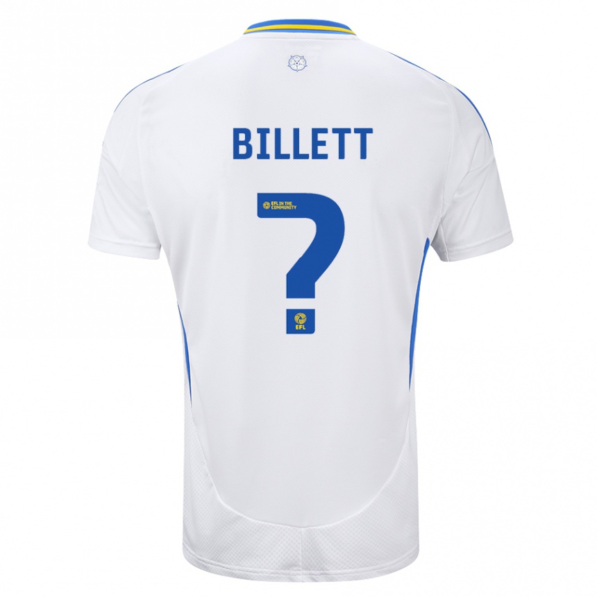 Kids Football Joe Billett #0 White Blue Home Jersey 2024/25 T-Shirt Australia