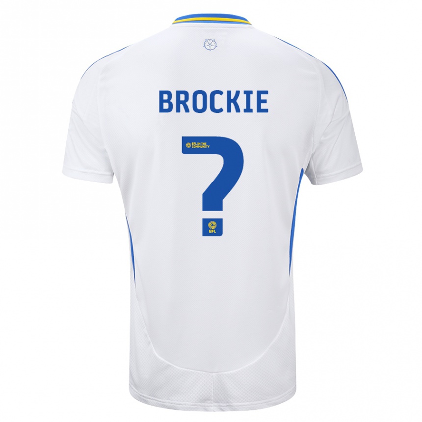 Kids Football Devon Brockie #0 White Blue Home Jersey 2024/25 T-Shirt Australia