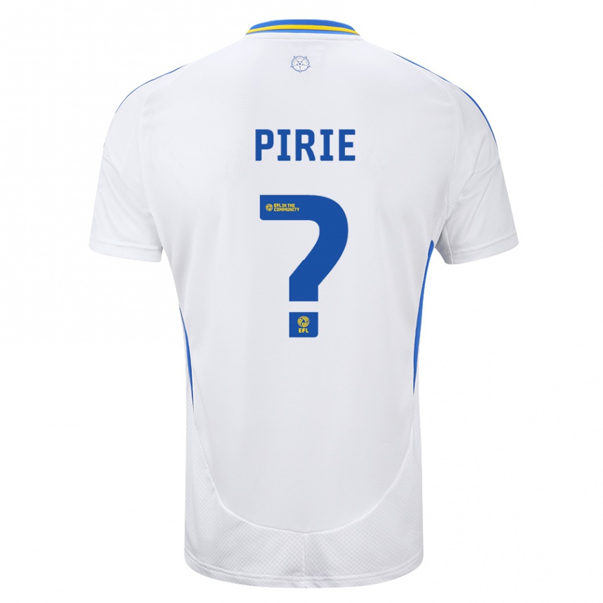 Kids Football Lewis Pirie #0 White Blue Home Jersey 2024/25 T-Shirt Australia