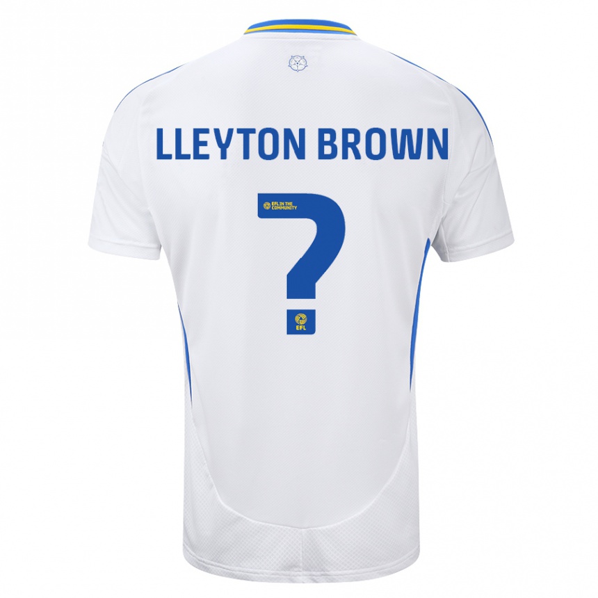 Kids Football Lleyton Brown #0 White Blue Home Jersey 2024/25 T-Shirt Australia