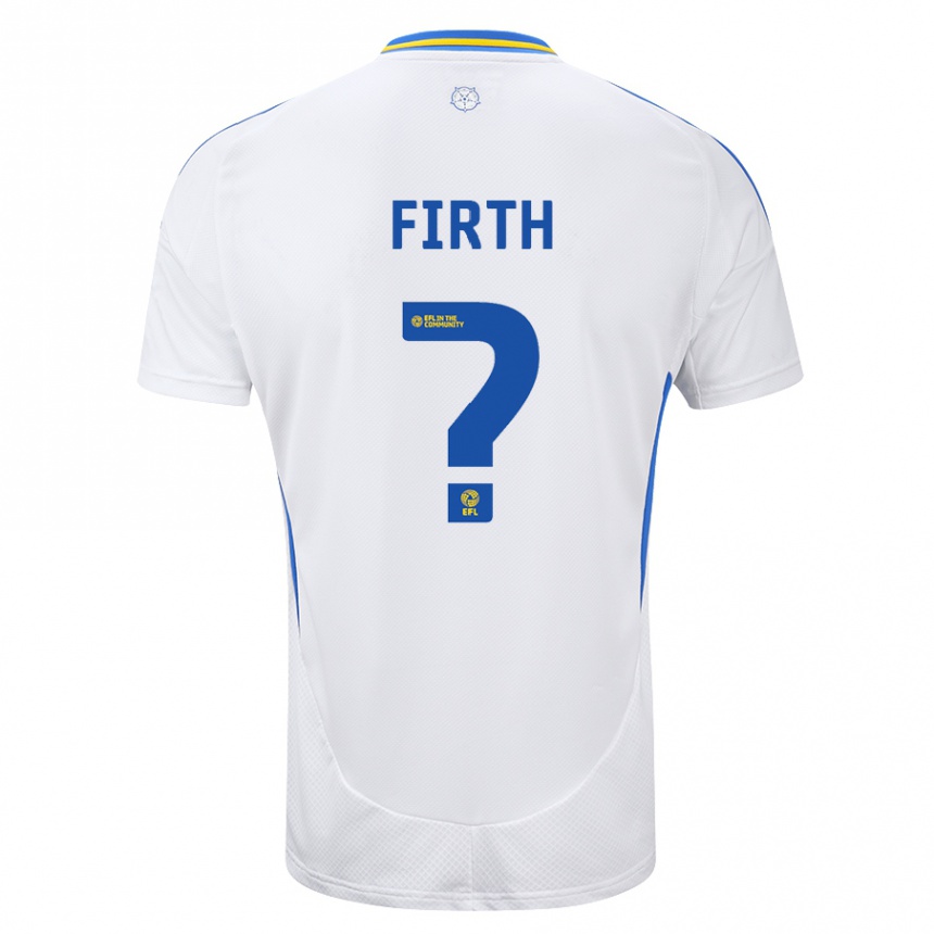 Kids Football Will Firth #0 White Blue Home Jersey 2024/25 T-Shirt Australia