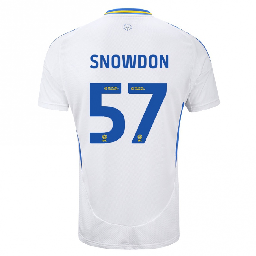 Kids Football Joe Snowdon #57 White Blue Home Jersey 2024/25 T-Shirt Australia