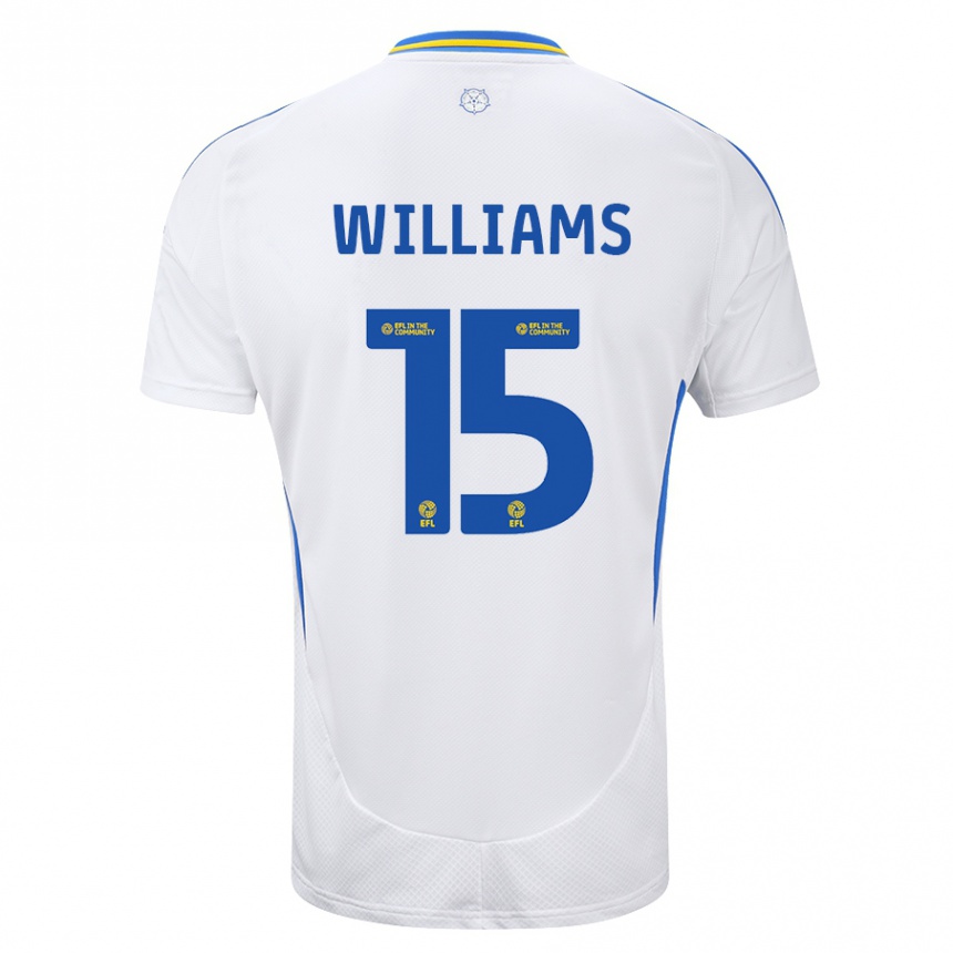 Kids Football Paige Williams #15 White Blue Home Jersey 2024/25 T-Shirt Australia