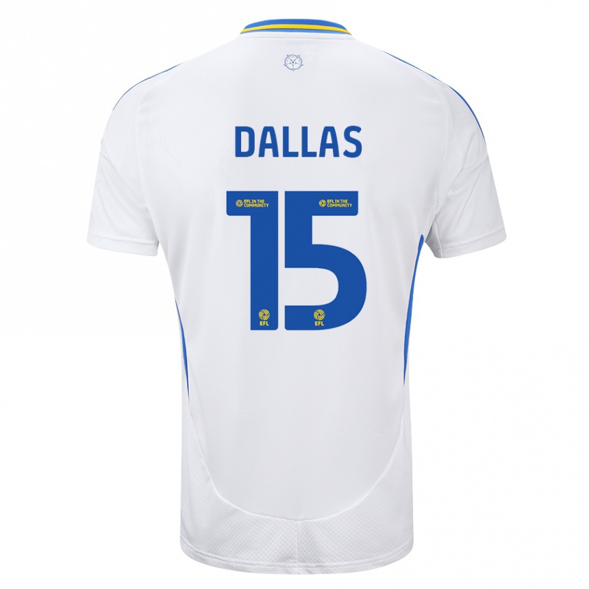 Kids Football Stuart Dallas #15 White Blue Home Jersey 2024/25 T-Shirt Australia