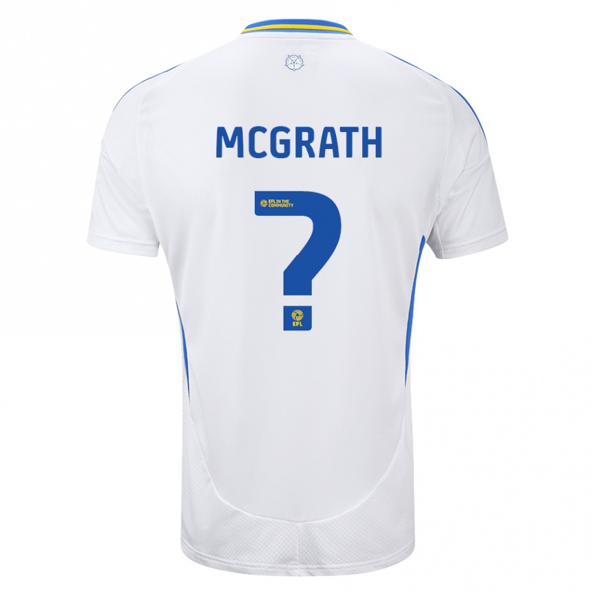 Kids Football Ronnie Mcgrath #0 White Blue Home Jersey 2024/25 T-Shirt Australia