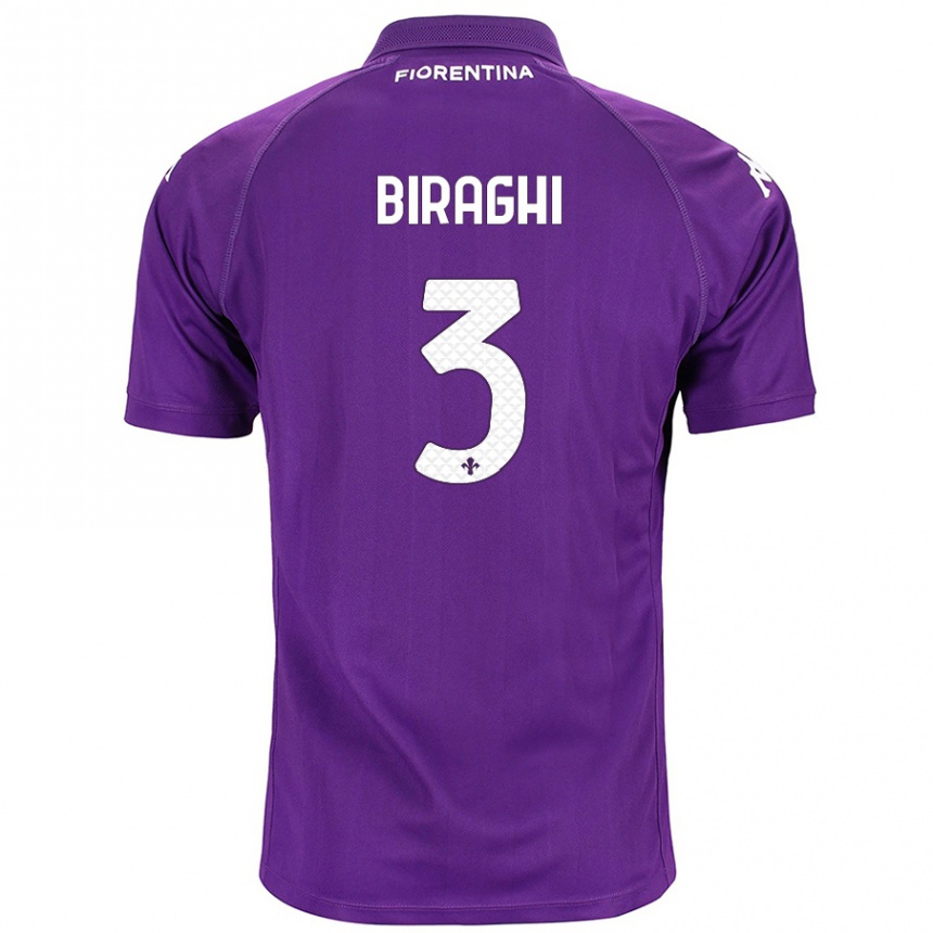 Kids Football Cristiano Biraghi #3 Purple Home Jersey 2024/25 T-Shirt Australia