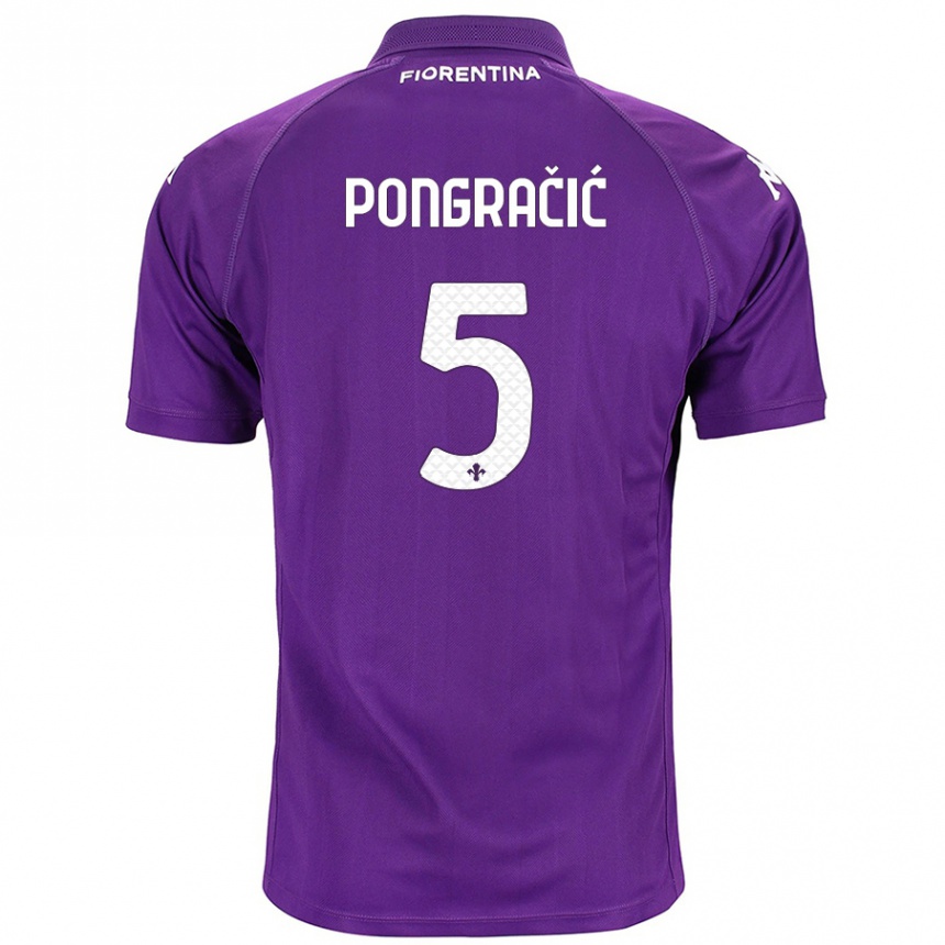 Kids Football Marin Pongračić #5 Purple Home Jersey 2024/25 T-Shirt Australia